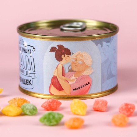 Monpensier "only best mothers", Caramel Lollice in a canvas bank, 140 g-3