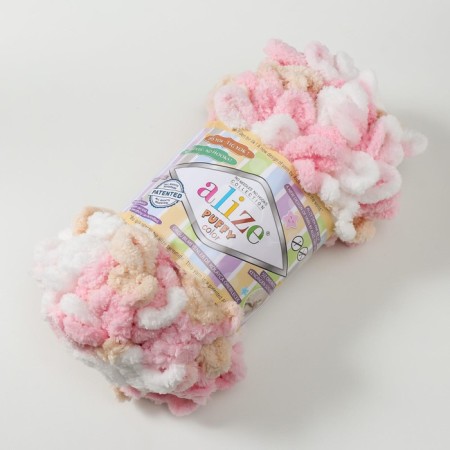 Yarn "Puffy Color" 100 % micropoliester 9m/100g (6046)-1