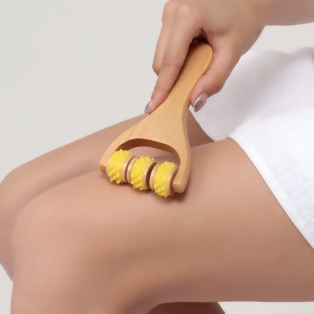 Massager - Roller, with spikes, universal, wooden, 14.5 × 8 × 2 cm, color mix-7