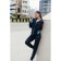Female sports suit, size 50, dark blue color, turquoise