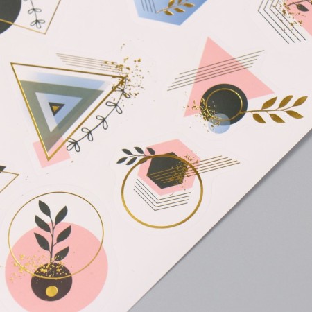 Photo album 25 sheets (stickers+rings) "Geometry" embossing gold 19x27x3 cm-4