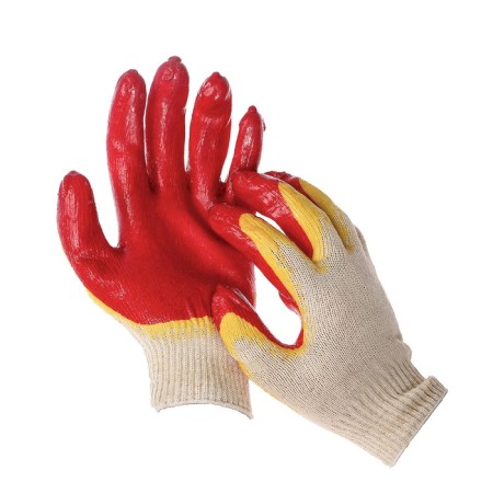 Garden gloves, x/b, knitting 13 class, size 9, latex dousy, red-2