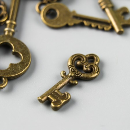 Decor "Keys", ancient bronze, set 13 pcs