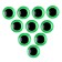 Elose -based eyes, set of 10 pcs., Size 1 pc. - 12 mm, green color