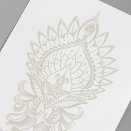 Tattoo on the body Blue "Indian pattern" 18x11 cm-3