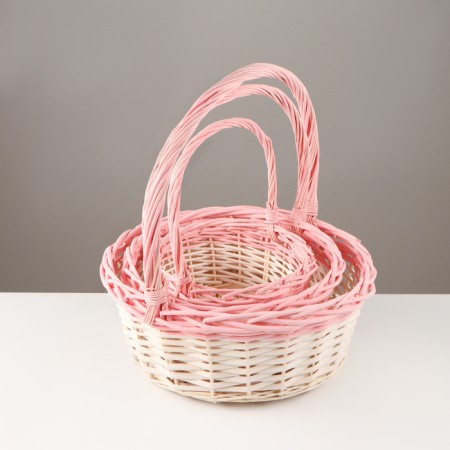 A set of baskets, 3 pcs, 36 × 14 × 39 cm, 32 × 12 × 34 cm, 27 × 11 × 29 cm, willow-1