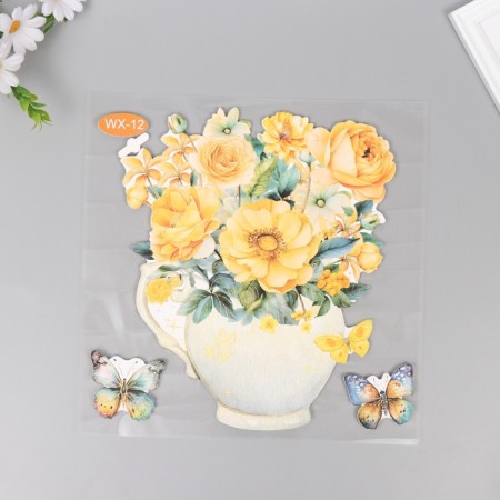 Sticker Plastic Interior "Yellow Bouquet" 40x31 cm