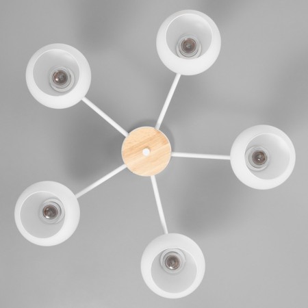 Paula chandelier 5x60W E27 white, tree 58x58x30cm-3
