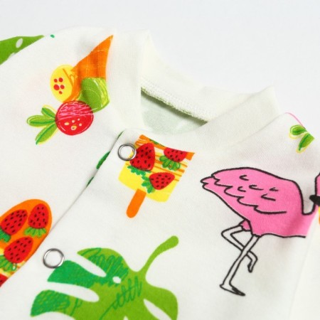 Nursery blouse, white/flamingos, height 86 cm-2