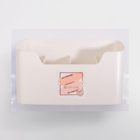 Organizer for storage "Tenderness", hinged, 4 sections, with an adhesive base, 26.8 × 16.2 cm, white color-9