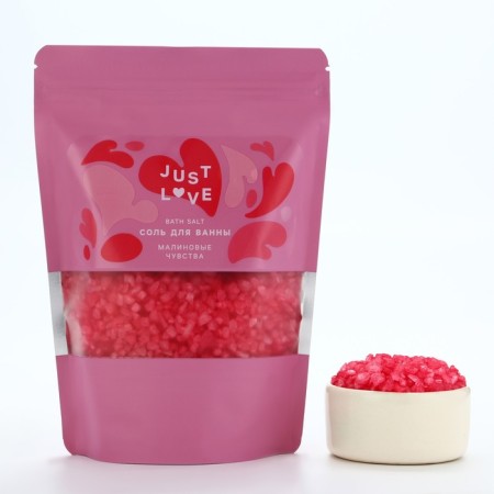 Bath salt, 330 g, aroma of raspberry feelings, pure happiness