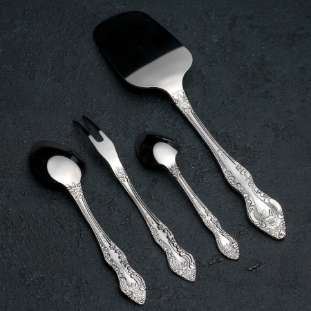 Tea set "Troika", 15 objects, silver color-2