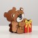 Gift packaging "Bear with a gift" 17x8x16 cm, oak red