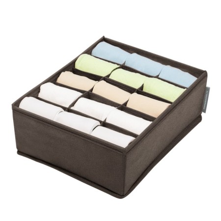 Organizer for linen, 15 cells, brown color