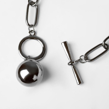 The necklace "chain" sphere, gray color, 50 cm-1