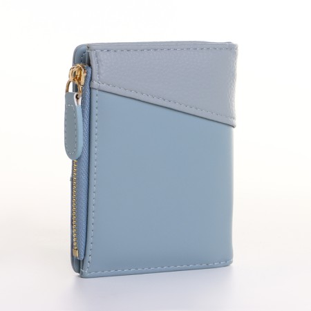 Women's wallet on the button, blue color-1