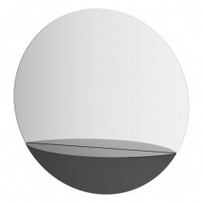 Mirror with a metal shelf, EvoForm, 60x60 cm, black color