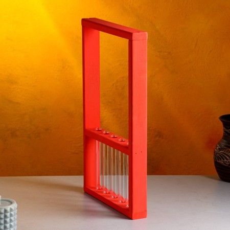 Kashpo wooden 28 × 4.5 × 40 cm with 5 flasks "Extra frame", red giving beautifully-2
