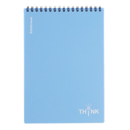 Notepad on spirals A5, 80 sheets, cage, Erichkrause "Symbol", plastic cover silk -screen covers, Bellar Belicia Blok 100%, Blue, Blue, Blue, Blue