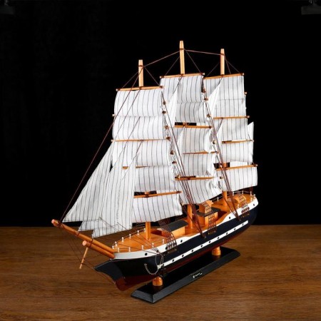 The souvenir ship is large "Gedan", the sides are blue, the sails are white, 82 × 13 × 62 cm-2