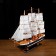 The souvenir ship is large "Gedan", the sides are blue, the sails are white, 82 × 13 × 62 cm