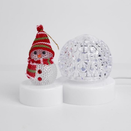 Light device "Snowman with a transparent ball" 9.5 cm, glow of multi, 220 V-1