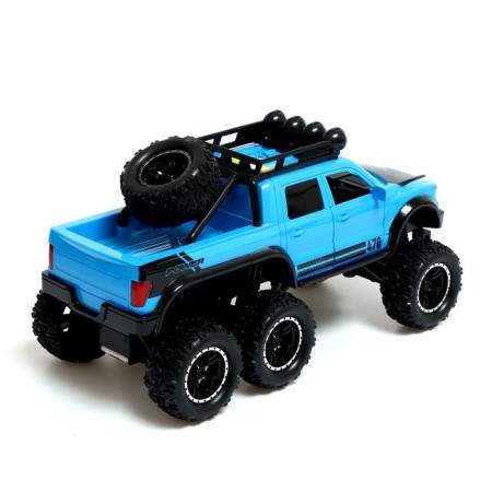 Inertial jeep 6x6, 1:16, light and sound, blue color-2