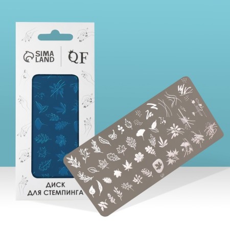 Stamping disk Metal "leaves", 12 × 6 cm