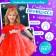 Carnival set "Stylish Princess": Rain, Red Dress with Crown, Height 104-110 cm