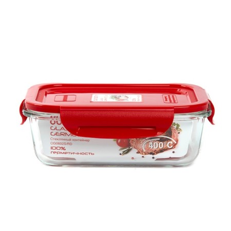 Oursson glass container, 630 ml, red-1