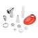 KitFort KT-2113-3, 1000 W meat grinder, 4 nozzles, cord 0.7 m, white-red