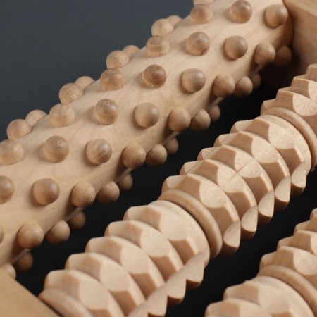 Feet massage "Drums", 19 × 18 × 4.5 cm, wooden, 5 combined rows-3