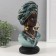Souvenir Polystone Bust "African in Blue Turban with patterns" 15x12x26.5 cm