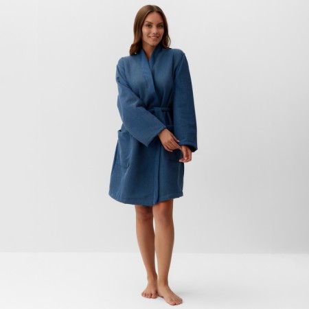 Women's bathrobe, col. Blue, rr 50-52, 100% polyester, 300 g/m2-1