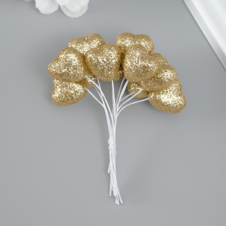 Decorative heart for creativity 2x2 cm, gold