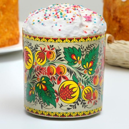 Paper form for the cake "Khokhloma" 90 x 90 mm, mix (packing 2000 pcs)-3