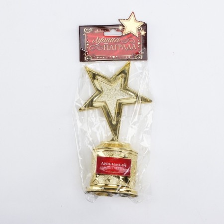 Cup Award Figure: Star "Favorite Educator" gold, plastic, 16.5 x 6.3 cm.-4
