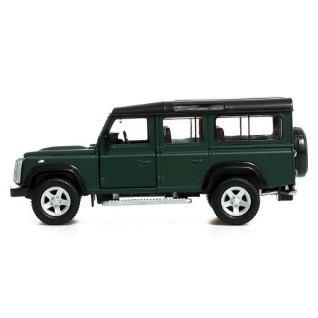 Metal machine Land Rover Defender, 1:32, inertia, matte green color-1