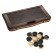 Wooden backgammon large, board game, 55 x 55 cm, skin, with a pen, crocodile, brown