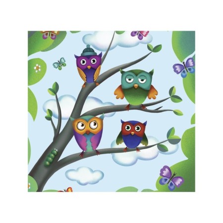 Organizer in a bathtub on suction “Owls on branches”, for storing toys and trifles, size 33x39 cm-1