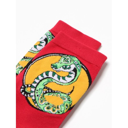 Women's socks "Snake in a circle", red color, rr 36-40-1