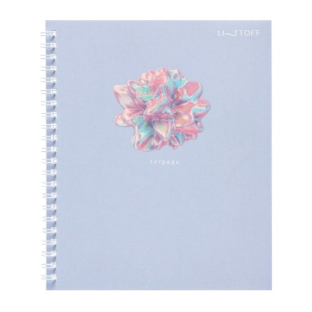 Notebook of 48 sheets in the cage on the crest "Beautiful accents", cover coated cardboard, selective varnish, sparkles, offset block, mix-6
