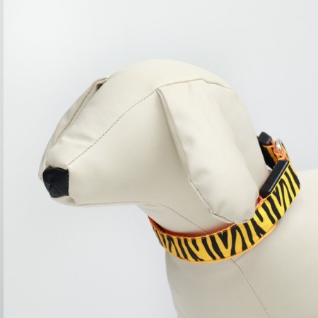 Collar with backlight tiger 3 glow modes Size S, Osh 22-40 x 2.5 cm Orange-2