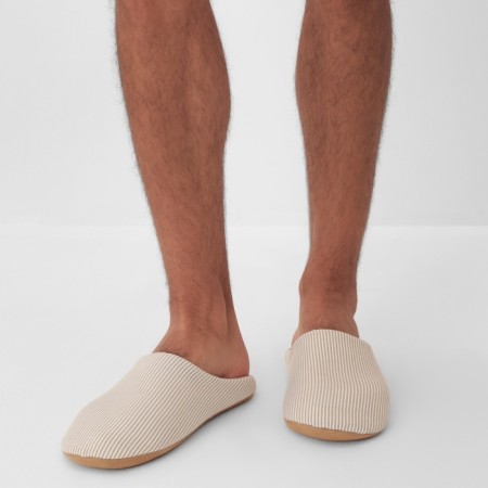 Male slippers, eco size 42-43, beige strip-6