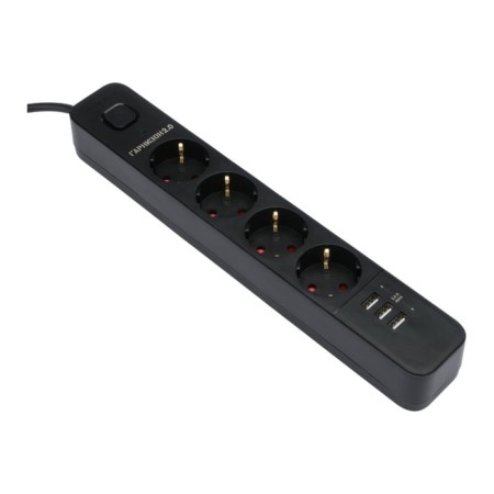 Network filter Garrison 2.0 Cartoon EPS-4-U3-B-2, 4 P, 10A, 3XUSB, 2M, Ur. Protection 2+, Chern 1034186
