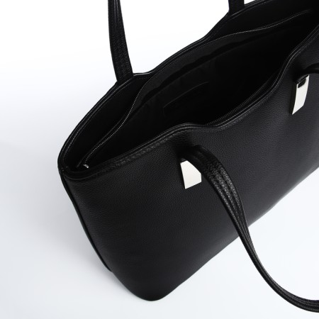 Female bag Textura, tout, average size, black color-6