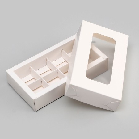 Folding box under 8 sweets, white, 9.8 x 17.7 x 3.5 cm-3