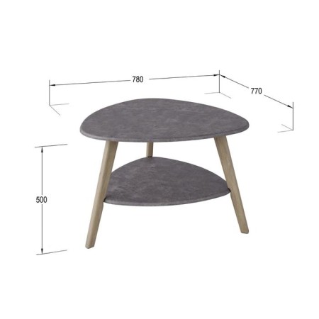 Brooklyn coffee table, 770 × 780 × 500 mm, color gray concrete-1