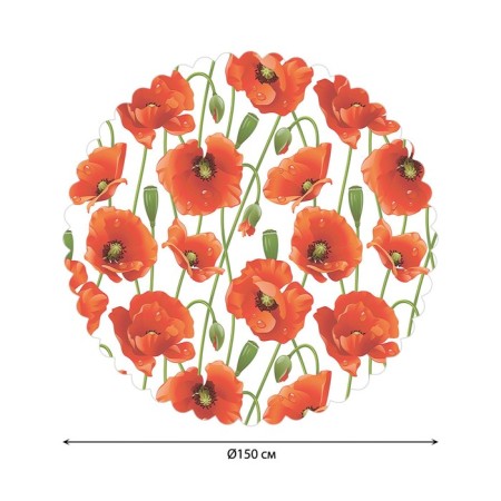 The tablecloth "endless poppies", round, Saten, d = 150 cm-1