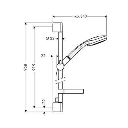 Hansgrohe Croma 100 shower headset with a 90 cm bar and soap-2